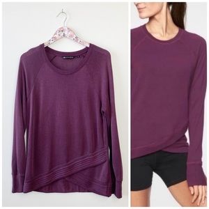 ATHLETA Serenity Criss Cross Sweatshirt Purple Eggplant M Medium
